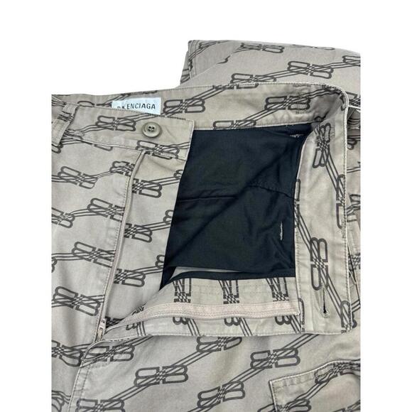 Balenciaga BB Monogram Printed Button-Up Shirt & Cargo Pant Set Brown Size 37 XS - Picture 10 of 15